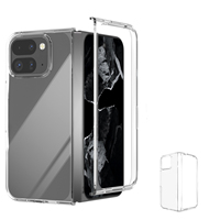 Coque de téléphone portable transparente à couverture complète avec charnière Film protecteur d'écran pour Google Pixel 9 pro pli