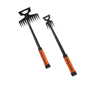 Dual Purpose Hoe 37cm Orange Handle Soil Loosening Weeding Tool Manual Weed Remover Garden Cultivator - Product Image 2