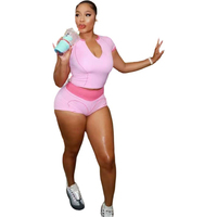 KY Sexy Skinny Colorblock Contrast Stitching Sport Clothes Woman Women s tank Tops Summer Gym Top and Shorts Women