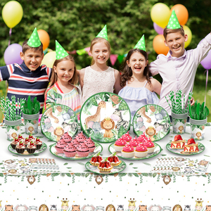 Vente flash - Ensemble de fournitures pour fête sur le thème des animaux sauvages - Décorations pour fête d'<span class=keywords><strong>anniversaire</strong></span> d'enfants sur le thème de la <span class=keywords><strong>jungle</strong></span> - Product Image 2