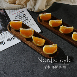 Wooden Rectangular <b>Tray</b> 25 X 9.3 Cm Handmade Serving Plate For Dessert Fruit Sushi Spoon Holder - Product Image 2