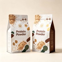 Sachet à fond plat personnalisé pour protéines en poudre 1kg 2kg, emballage de protéines de lactosérum refermable avec fermeture éclair, pochette anti-odeur