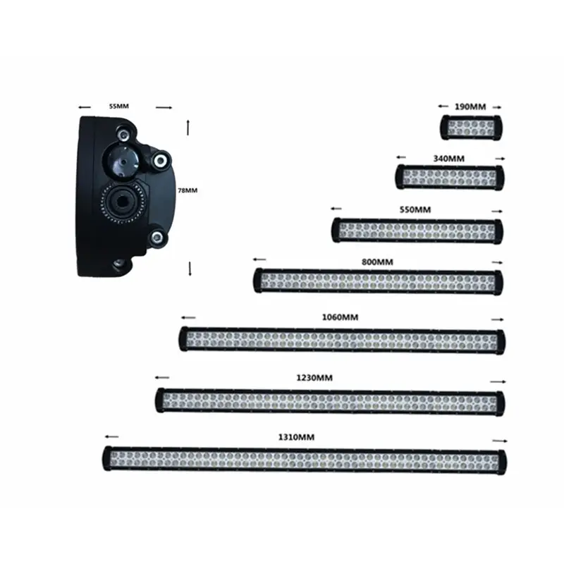 12V 24V 8 14 22 32 42 48 52 inch LED Light Bars 2 Row Offroad Driving 4x4 50 inch 12D Curved Truck Car Led Light Bar