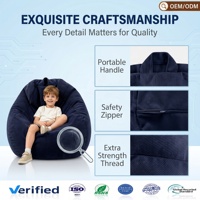 Fauteuil Poire Confortable Sans Armature pour Enfants et Tout-Petits, avec Logo Personnalisé, Emballage Sous Vide Compressé, Canapé Fauteuil Relax