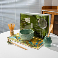 Kit Matcha 100 pièces, brosse à Matcha, ensemble en céramique Dehua de style japonais, cérémonie du thé de la dynastie Song, cadeau de Noël, emballage en boîte colorée