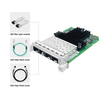 Adaptateur réseau serveur fibre Ethernet quad-port SFP+ à profil bas LRLink OCP3.0 Mezz NIC haute vitesse 10 Gbit/s pour serveur externe