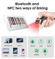 Effon NS02 Scanner de codes-barres portable pour l'exécution des commandes e-commerce, avec anneau de couplage NFC, USB, étanche IP65, résistant aux chocs, pour l'inventaire d'entrepôt