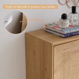 <strong>Shoe</strong> <strong>Storage</strong> With 3 Flip Drawers Hidden Freestanding <strong>Shoe</strong> Rack With Natural <strong>Rattan</strong> Doors Narrow Bamboo <strong>Shoe</strong> Cabinet - Product Image 6