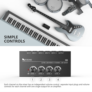 Table de mixage audio professionnelle alimentée <span class=keywords><strong>Fifine</strong></span> N5, amplificateur audio 4 canaux, mini amplificateur, amplificateurs stéréo - Product Image 5