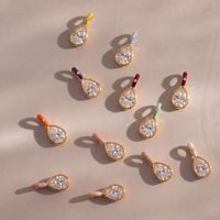 Bunte Emaille-Tropfenanhänger mit Zirkonia, DIY-Charms, goldene Birnenförmige Kristalle, eingelegt in mehrfarbigen Bonbonfarben, Anhänger für die Schmuckherstellung