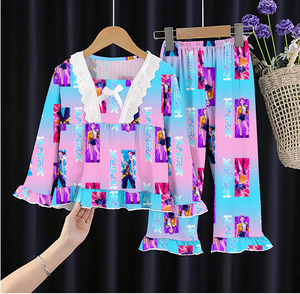 Nouvel ensemble de pyjama personnalisé K-Pop Kpop Demon Hunters, printemps-automne, dessin animé, dentelle douce, pour femmes et filles, vêtements décontractés pour la maison - Product Image 1