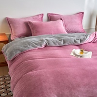 Parure de lit en velours de lait ultra doux et respirant pour l'hiver, comprenant une housse de couette et un drap plat, taille King, idéale pour la maison et les dortoirs.