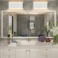 Aipsun Luminaire de salle de bain moderne blanc mat avec éclairage LED vers le haut et vers le bas, luminaires muraux pour salle de bain, lumière chaude 3000K
