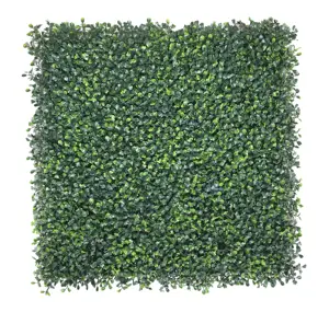 Uv Bescherming Kunstmatige Buxus Paneel Mat Blad Groene Muur Voor Tuin Decoratie Kunstmatige Hedge Plastic Hek