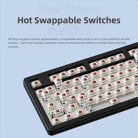 Three Mode 87 Keys RGB Backlit Mechanical Gaming Keyboard USB-C Programmable Adjustable Tilt Customized Switch PBT Keycaps