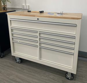 9 दराज मोबाइल उपकरण कैबिनेट नाई की दुकान कैबिनेट वर्क ट्रॉली के साथ लकड़ी के शीर्ष रोलिंग उपकरण कैबिनेट के साथ - Product Image 6