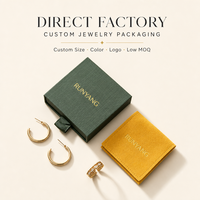 Ensemble d'emballage de bijoux noir personnalisé avec boîtes cadeaux et pochette à bouton-pression pour l'emballage de colliers, bagues et boucles d'oreilles