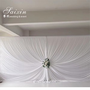 New Wedding tường trang trí tùy chỉnh thiết kế sang trọng đám cưới màu trắng <span class=keywords><strong>Backdrop</strong></span> rèm - Product Image 3
