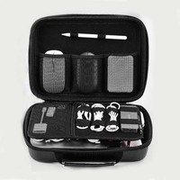 Coque rigide eva transportant tech cordon électronique organisateur chargeur câble étui de voyage pochette sac