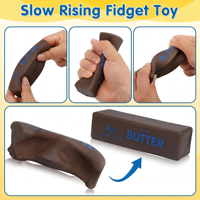 Boîte Mystère Chocolat Jouet Squishy en Forme de Beurre Matériau Doux Écologique Anti-Stress Jouet Sensoriel pour le Bureau et Usage Quotidien Unisexe