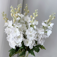 Plante Artificielle Blanche, Toucher Réel, Légère, Branche et Feuilles Naturelles, Fleur de Delphinium, Décoration Maison, Faite à la Main, Saint-Valentin