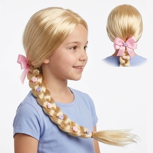 Peluca Rubia Trenzada De Princesa Con Flores – Disfraz De Rapunzel Para Niñas, 80 Cm De Largo, Para Halloween Y Carnaval