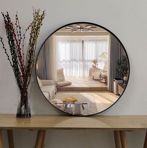 Custom Vintage Big Large Black Round Metal Framed Home Decor Bathroom Dressing Hanging Wall Window Mirror Miroir Espejo Spiegel - Product Image 2
