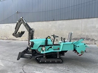 Tracteur chenillé compact multifonctionnel 35 CV style Panda pour petites exploitations agricoles et jardins, avec rétrocaveuse et rotoculteur