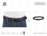 Cintura da uomo in pelle con fibbia in lega da 4,0 cm, bordo smussato, stile casual - Product Image 1