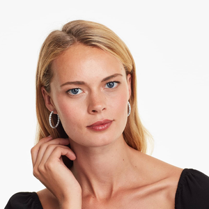 Magnifiques boucles d'oreilles créoles en argent sterling 925 plaqué or avec moissanite, bijoux de luxe de créateur haut de gamme, accessoire de mode étincelant - Product Image 4