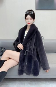 Hot Selling New Warm Faux Fur <strong>Coat</strong> Fashionable and Luxurious Women's Plush Leather Color Blocked Faux <strong>Mink</strong> Fur <strong>Coat</strong> - Product Image 3