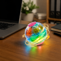 Toupie LED lumineuse transparente en gros, jouet anti-stress à presser, idéal pour les fêtes d'enfants, remplisseurs de sacs cadeaux