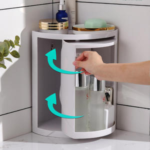 Estante de almacenamiento de plástico impermeable para baño, estante de almacenamiento giratorio de esquina, estante multicapa para el hogar - Product Image 2