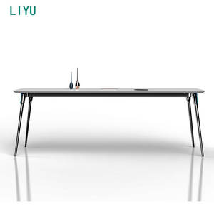 Table de conférence modulaire extensible moderne Liyu, capacité de 4 à 12 personnes, mobilier de bureau en bois pour salle de réunion, salle à manger, hôpital - Product Image 5