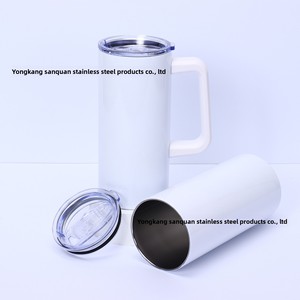 Gobelet isotherme PE à corps droit 20oz/30oz pour le commerce extérieur, sans poignée, couleur unie, impression par sublimation par transfert thermique - Product Image 4
