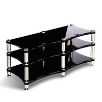 DY-012 Support de machine pour amplificateur de puissance et enceinte, finition laquée piano, avec amortisseur et pieds à griffes / Produit vendu à l'unité