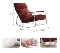 Fauteuils de salon en tissu velours design, fauteuil confortable, fauteuil à bascule