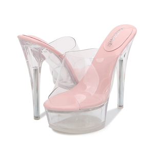 Dames Talons hauts Chaussures Livraison Gratuite Plate-Forme Personnalisée Talons Chaussures Pour Femmes Effacer Plate-Forme Talons Slip On Chaussures Femmes Sandales - Product Image 6