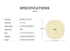 MUID シンプルミュートバブルクロック壁掛け時計大学生寮装飾壁掛け時計 - Product Image 5