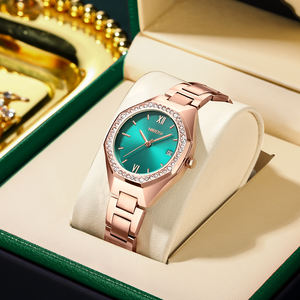 สำหรับ 2621 แบรนด์หรูสำหรับธุรกิจ นาฬิกาข้อมือผู้หญิง ตัวเรือนโลหะผสม สายสแตนเลส สตีล ควอตซ์ ประดับเพชรและคริสตัล - Product Image 5