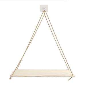<b>Wall</b> <b>Mounted</b> Wooden Hanging Shelf Triangle Shape Multi Purpose No Drill <b>Plant</b> Display Rack Raw Wood Charcoal Grill Color - Product Image 5