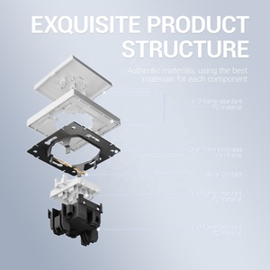 हाउस लाइट स्विच निर्माता Eu मानक पुश बटन 1 गिरोह 1 रास्ता <span class=keywords><strong>2</strong></span> रास्ता दीवार स्विच बड़े बोर्ड पीसी प्लेट कवर - Product Image 3