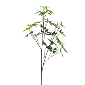 Feuille artificielle en soie à tige unique, type feuille de banane, pour arrangements en vase, décoration de couloir, verdure ornementale d'intérieur - Product Image 1