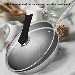 Poêle à frire <span class=keywords><strong>plate</strong></span> antiadhésive en acier inoxydable 316 personnalisée Usage domestique Cuisinière à induction Marmite Gaz Vente directe d'usine Ustensiles de cuisine - Product Image 4