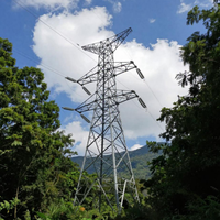 Tour de transmission électrique haute tension 220 kV à 4 poteaux en acier galvanisé de marque FuHang, modèle Fn-10, 50 ans de garantie