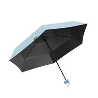 Parapluie d'été pour adulte, style moderne, avec boucle annulaire, compact et polyvalent, en tissu anti-impact enduit noir, alliage, protection UV 40%