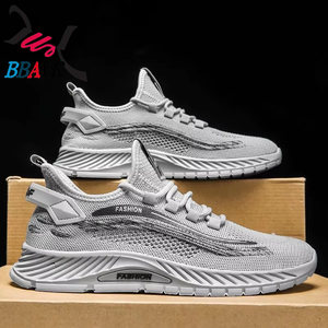 Zapatillas Deportivas Casuales de Moda para Hombre, Primavera-Otoño, Transpirables, de Malla Tejida, Estilo Moderno, Color Sólido - Venta al Por Mayor - Product Image 3