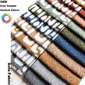 Tissu <span class=keywords><strong>d</strong></span>'ameublement en chenille en promotion, directement de l'usine, en polyester teint en fil, chenille unie, tissu chenille lin pour canapé - Product Image 1