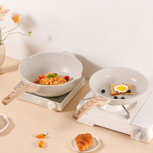 Ensemble de casseroles et poêles antiadhésives de cuisine 4 pièces Ensemble d'ustensiles de cuisine en aluminium antiadhésif avec revêtement en céramique Casseroles et poêles à frire - Product Image 4