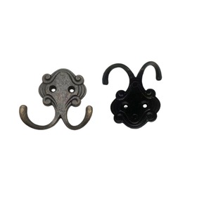 Double Hook Wall Mount Zinc Alloy Coat Hook Black Antique Bronze For <b>Wardrobe</b> Entryway Cabinet <b>Hardware</b> - Product Image 1